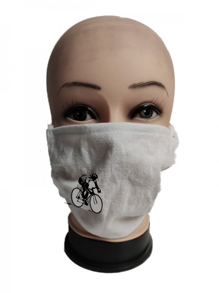 2er Set Mundmaske,mit Logo Rennradfahrer